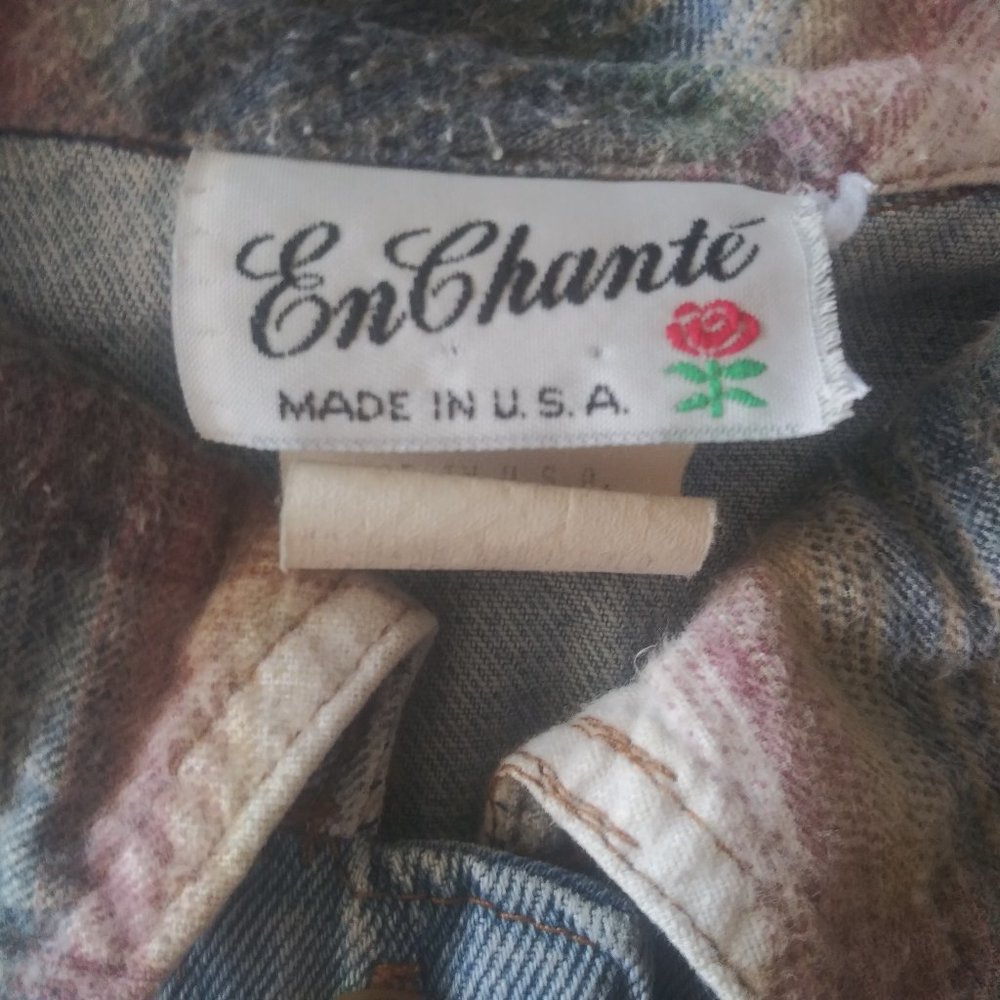 Vintage 90's Enchante Cropped Denim Vest Women's Small - Picture 4 of 6